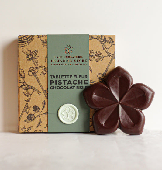Tablette Fleur Praliné Pistache & Chocolat Noir