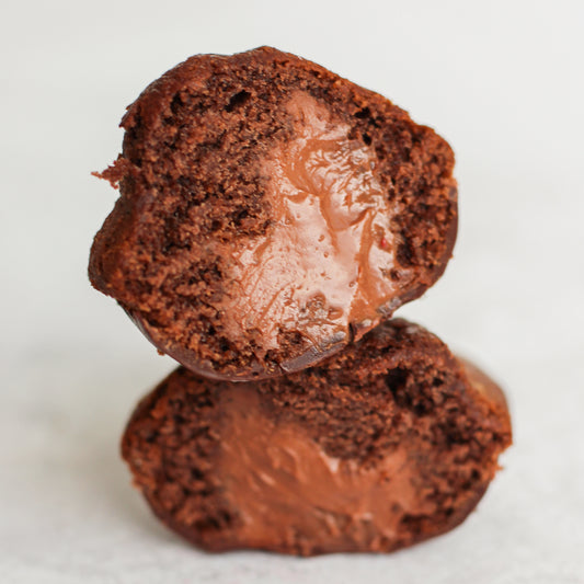 Madeleine au chocolat avec un coeur en ganache au chocolat - Le Jardin Sucré