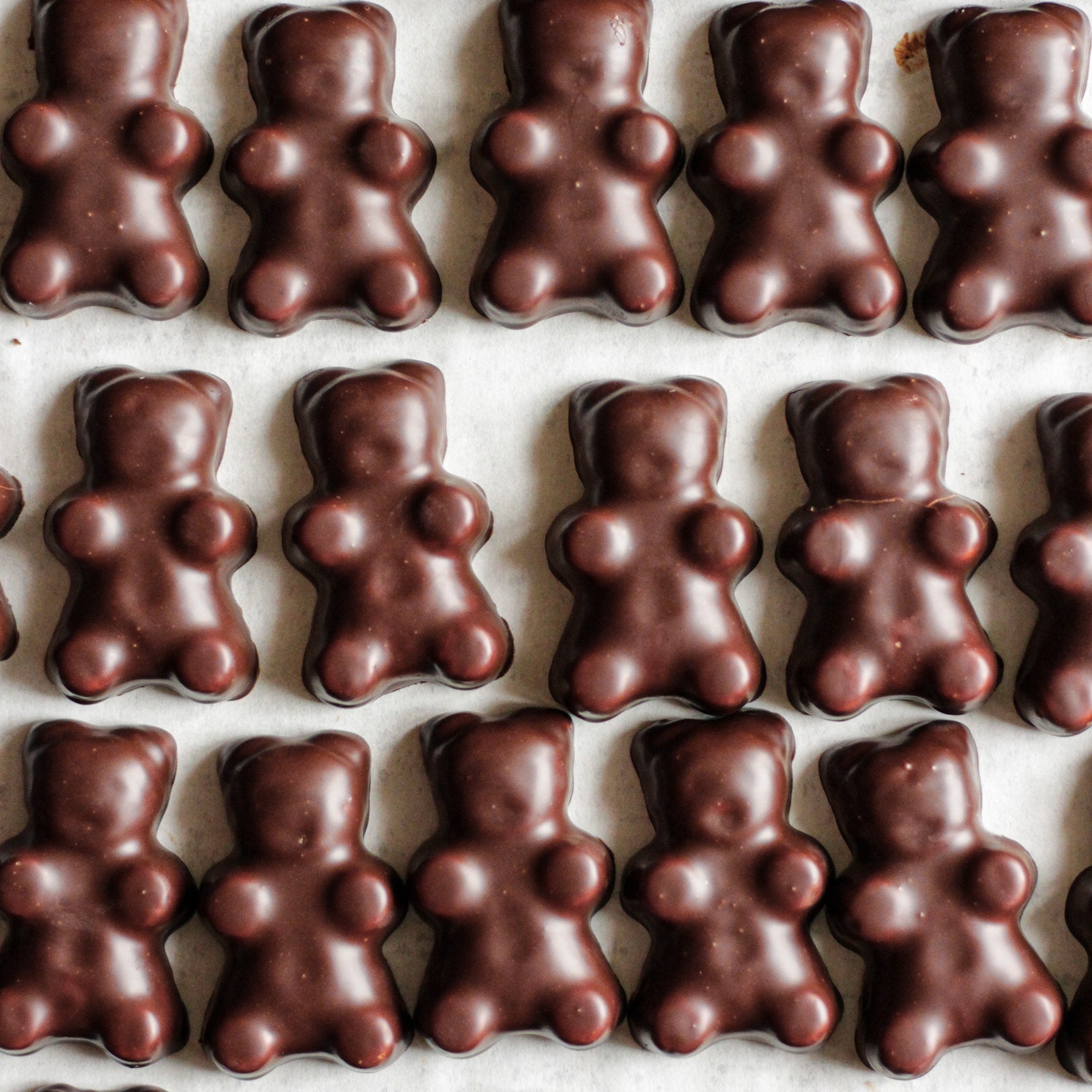 Ourson guimauve au chocolat noir ou au lait et une guimauve à la vanille de Madagascar