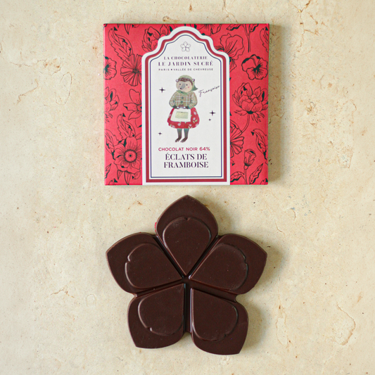 Tablette Chocolat Noir 64% & Éclats de Framboise