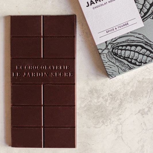 Tablette de Chocolat Noir pure origine Jamaïque réalisée dans l'Atelier de Le Jardin Sucré